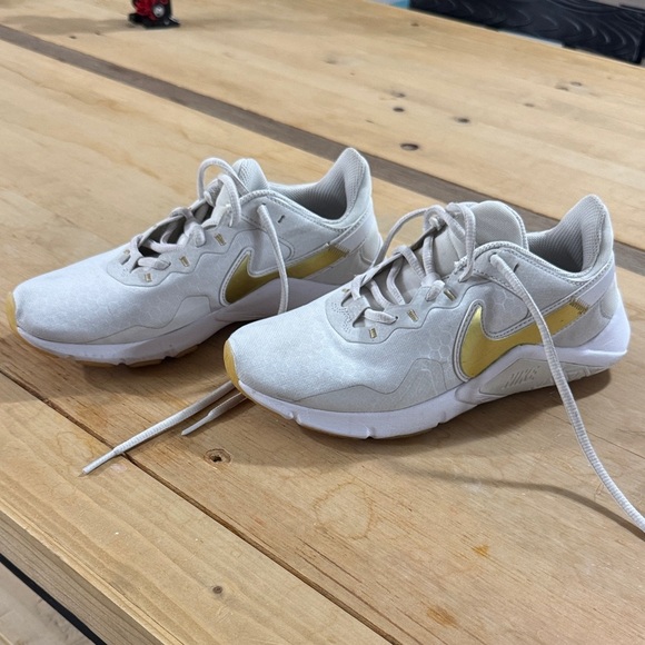 Nike Shoes - Nike Cream and Gold Athletic Shoes